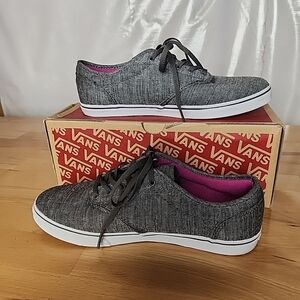 Vans Atwood Low Sneakers Women’s 9.5 Grey Canvas Skater Casual Streetwear Sporty
